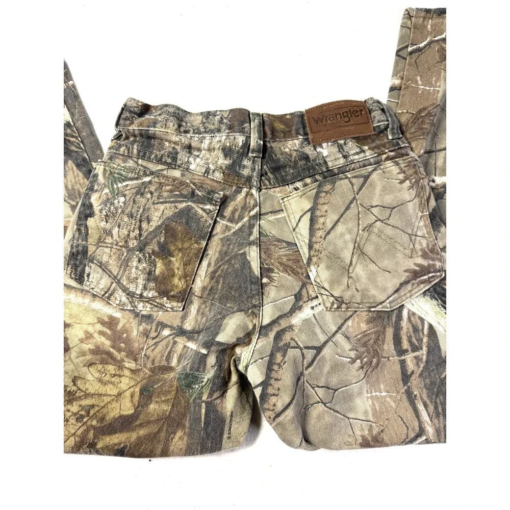 Wrangler Y2K Realtree Camo Jeans Girls 12 Regular Hunting Pants Brown Outdoor